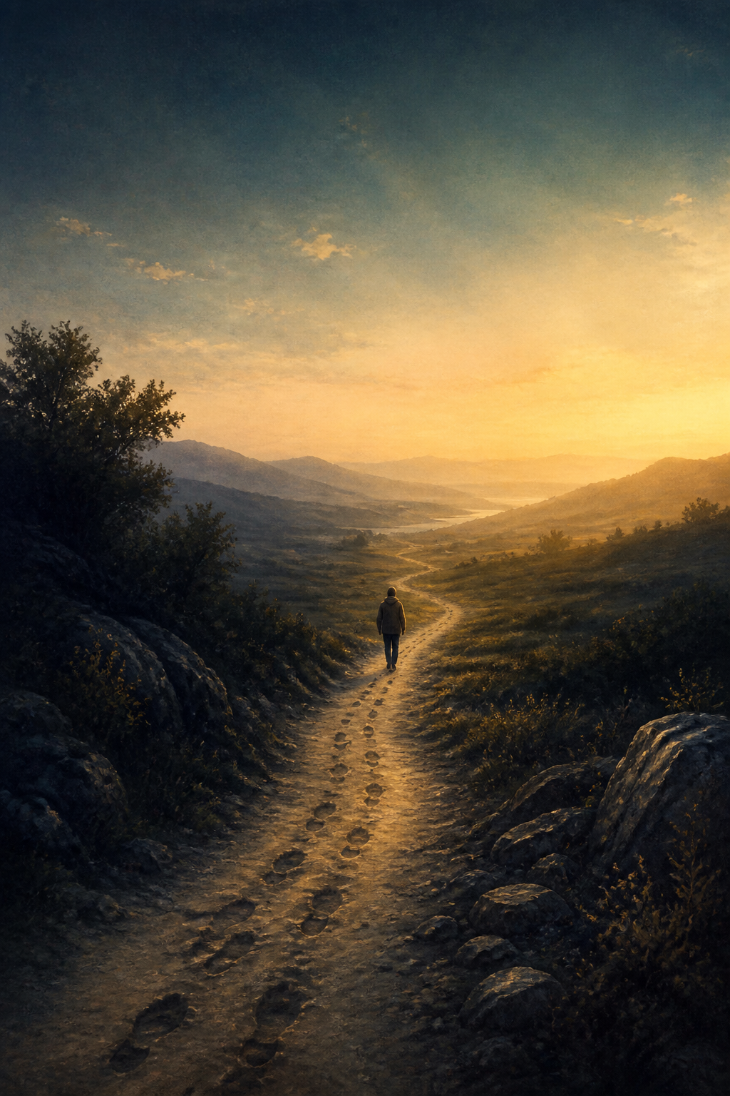 Camino al amanecer que representa la compañía de Dios en medio de la incertidumbre